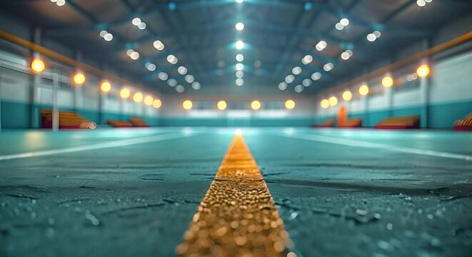Blurred background of a futsal arena stadium. Concept Futsal Arena Stadium, Blurred Background, Sports Photography, Indoor Sports, Action Shot