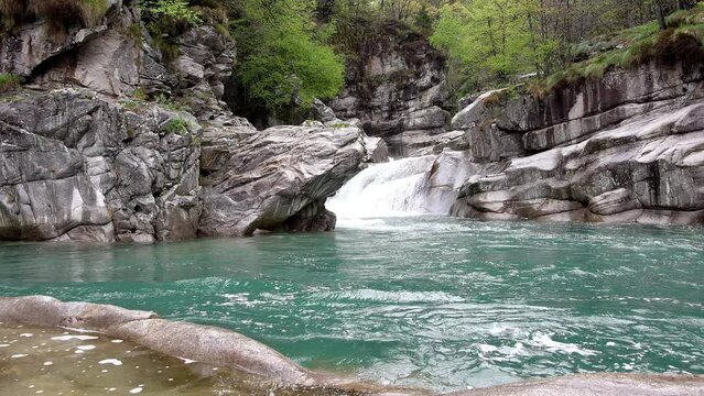 Marmitte dei Giganti in the Antigorio valley, a spectacle of nature between waterfalls and turquoise waters