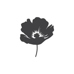 Black beautiful flowers. Vector illustration.	