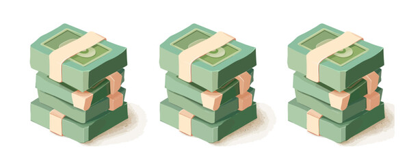 three stacks of money stacked on top of each other