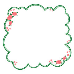 Pink Blossoms Green Frame