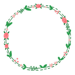 Frame Green Leaves And Flowers