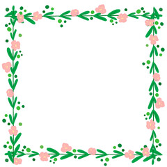 Greenery Botanical Border With Flowers