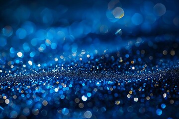 Sparkling Blue Glitter Background with Bokeh Effect