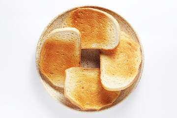 Toasted bread on a plate