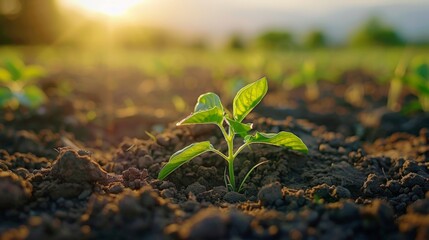 A plant growing in arid land