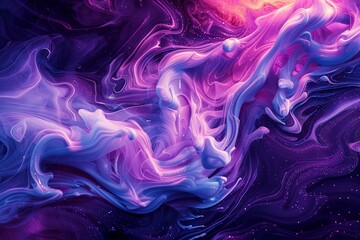 Obraz premium Vibrant Abstract Liquid Art in Purple and Blue Tones