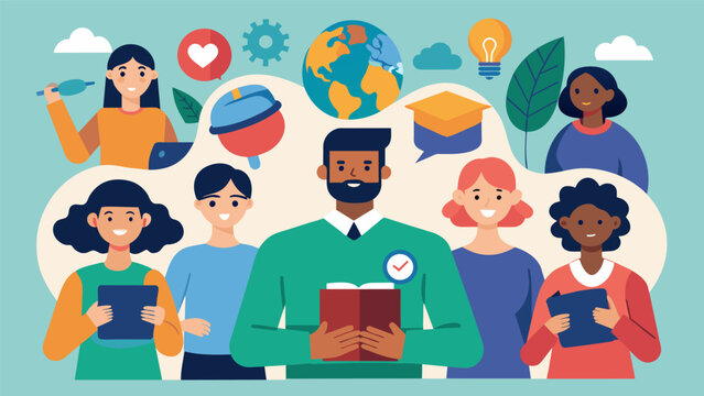 In a diverse school teachers use culturally relevant pedagogy to engage and support neurodivergent students from different backgrounds incorporating. Vector illustration