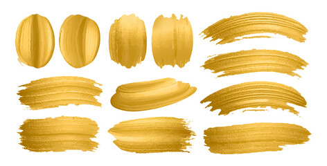 set of gold paint traces, set of gold paint patterns