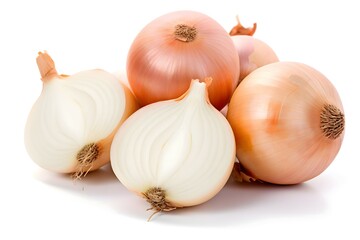 Fototapeta premium Onion in flat style on a white background.Organic vegetable