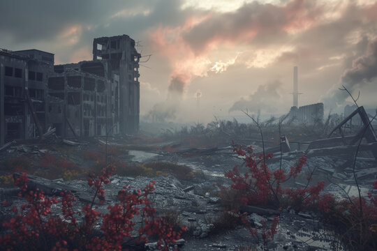 Dystopian Nuclear Aftermath with Mutated Flora
