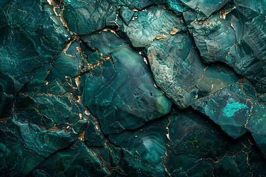 Abstract Texture of Chrysocolla with Green and Blue Shades