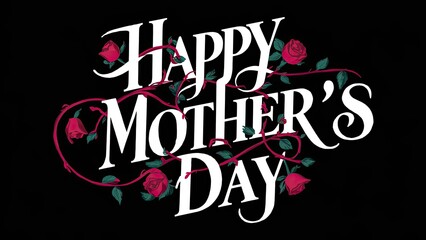 happy mother day card with flowers decoration