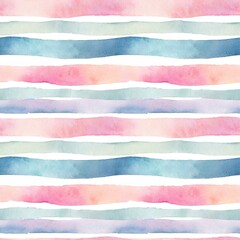 colorful seamless pattern with watercolor stripes, pink and blue background