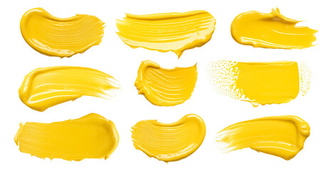 set of yellow paint traces,set of yellow paint patterns