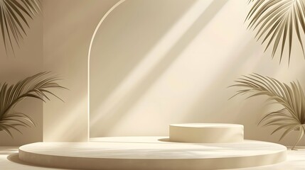 luxury colourful tropical marble elegant Platform podium background shapes and curtains Geometric product show