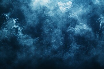 Ethereal Navy Dust with Dramatic Smoke Swirls in Dark