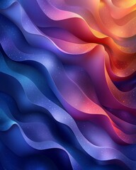 Obraz premium An abstract painting with vibrant colors and a fluid, wave-like pattern