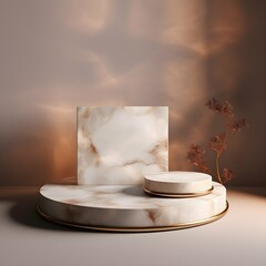 luxury colourful tropical marble elegant Platform podium background shapes and curtains Geometric product show