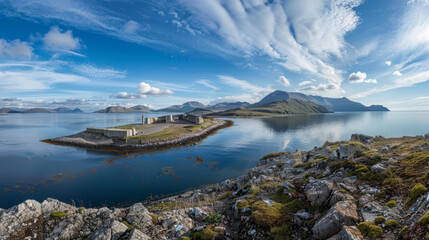 Island Panorama with Nuclear Disposal Site