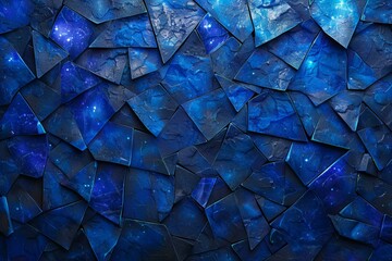Stunning Blue Geometric Shapes with Glowing Dust Texture