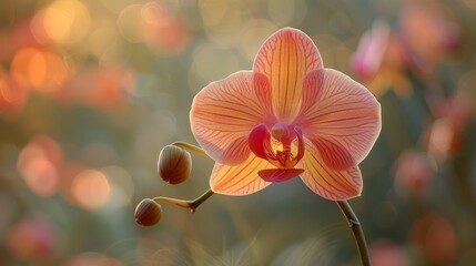   A tight shot of a pink-yellow bloom against a softly blurred backdrop of similar flowers