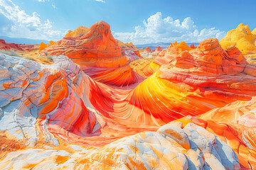 Surreal desert landscapes: wind-sculpted rock formations