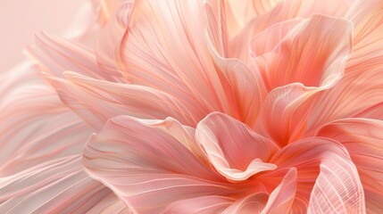 Abstract soft pink textures resembling flower petals. Hyper-realistic digital art