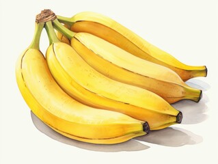 Naklejka premium Banana watercolor style isolated on white background