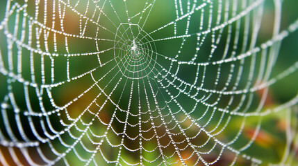 Teia de aranha com gotas de agua - Papel de parede