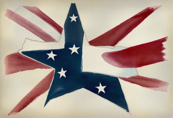 "American Heritage: A Worn and Weathered Vintage Flag Design"