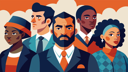 A group of actors portraying the brave activists who participated in the Selma to Montgomery marches reenacting their powerful speeches and. Vector illustration - obrazy, fototapety, plakaty