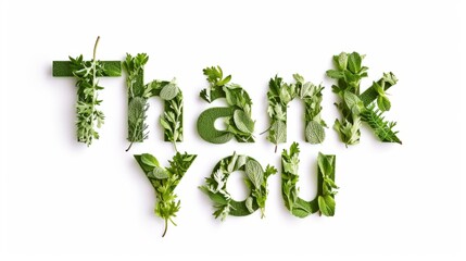 Words Thank You created in Mint Typography.