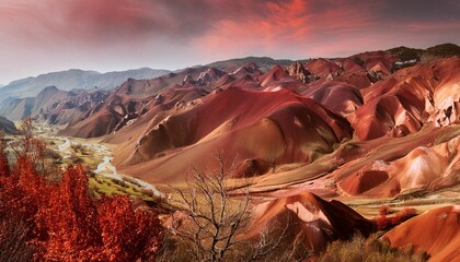 imaginative splashes creative red brown panorama background