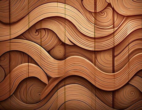 Vector Wood Planks Background with Realistic Grain Texture