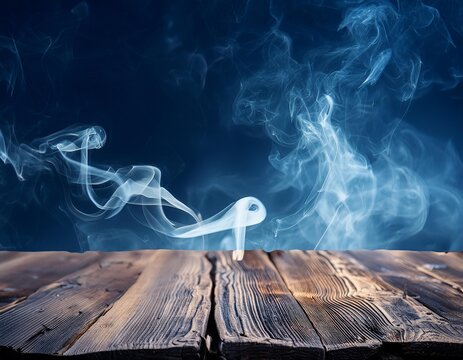 Abstract Dark Brown Wooden Background with Smoke Texture