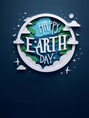 Happy Earth Day Poster illustration.Planet and its components.generative ai art