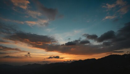 blue and orange sky at sunset