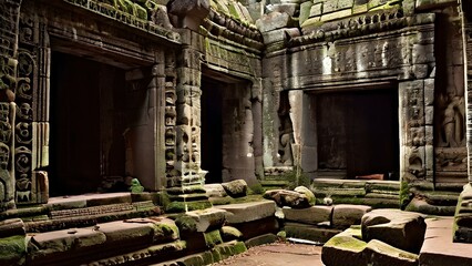 Forgotten temples documenting the ruins of ancient religious sites | AI Generate Image