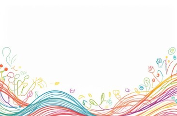 Obraz premium Text frame on a white sheet of paper, colorful frames, birds, balls, berries, threads