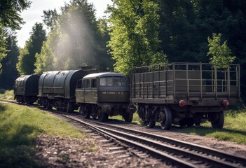 Obraz premium 'untergehenden lastwagen sonne lorry transport forwarding van logistic business delivery supply street sun sunset good move journey drive tire interstate supporter charge fast service big'