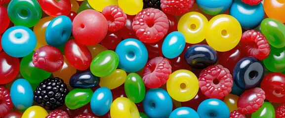 Fototapeta premium Whimsical Candy Wonderland: A Playful Collection of Colorful Treats for Kids