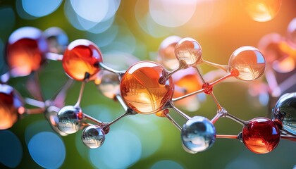 a colorful image of a molecule with acolorful background generative ai