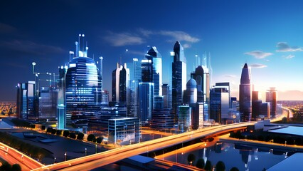 Smart cities visualizing urban development with 3d rendered infrastructure and iot integration