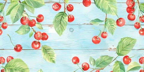 background picture with berries, a simple image of berry bushes, raspberries, strawberries and cherries