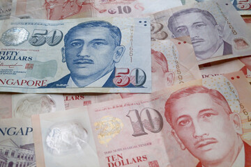 Stack of Singaporian dollar banknotes