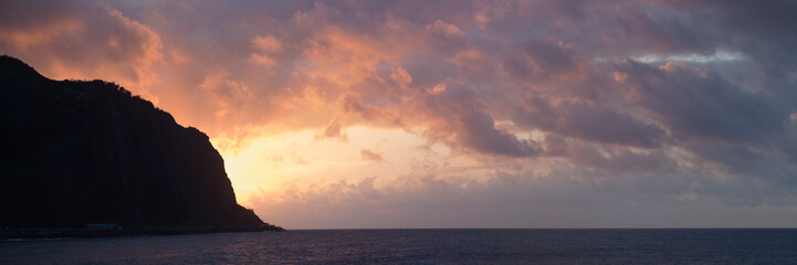 Panoramic view of the sunset in Saint-Denis, Reunion Island