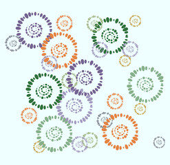 Circles, pattern from circles, geometric ornament, geometric decor Round image of flat figures.	