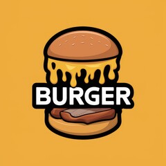 Cheddar smash burger illustration