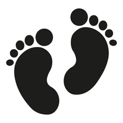 The image is of two black and white feet with a wave pattern